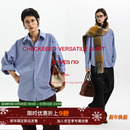 男女同款 Unvesno 高级感双人舞刺绣蓝格休闲衬衫 百搭miu秋季