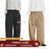 挺括垂感 Unvesno 秋季 休闲老钱风腰带可调节休闲西裤