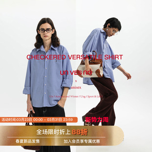 翻领夹克男女同款 Unvesno 格纹衬衫 秋季