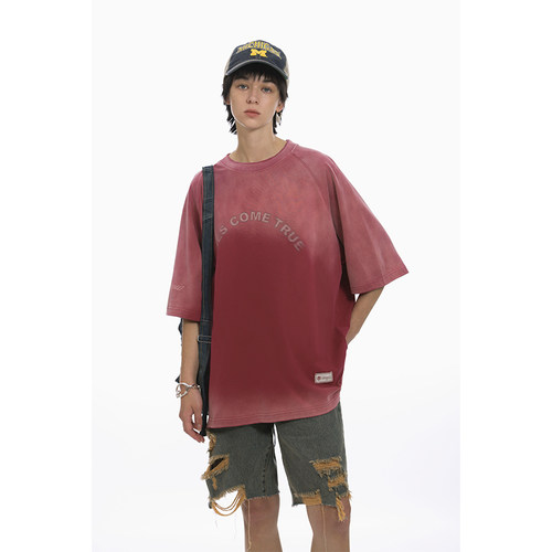 做旧短袖UNVESNO炒色宽松