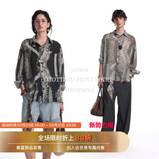 秋季 Unvesno 衬衫 洛可可复古印花肌理轻薄休闲长袖