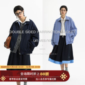 斜纹复古格纹哈灵顿夹克男女外套秋季 防水双面穿 Unvesno