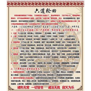 六道轮回 传统文化宣传墙贴墙画装饰背胶画贴画海报贴纸定制kt板