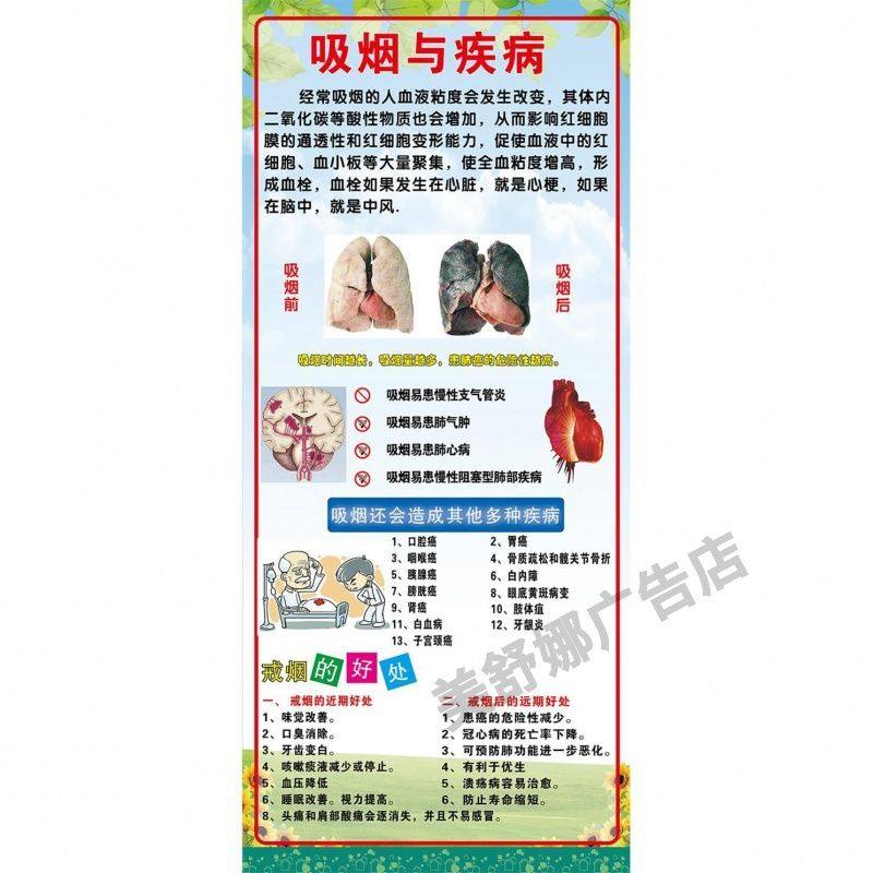 吸烟与疾病 禁烟知识 吸烟还会造成其他多种疾病带背胶装饰画贴画,文具电教/文化用品/商务用品,其它印刷制品,淘宝优惠券,粉丝福利购,淘宝优惠卷