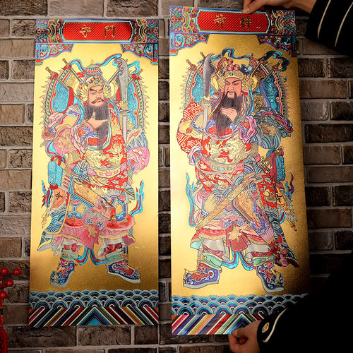 金色金箔立体门神贵曼