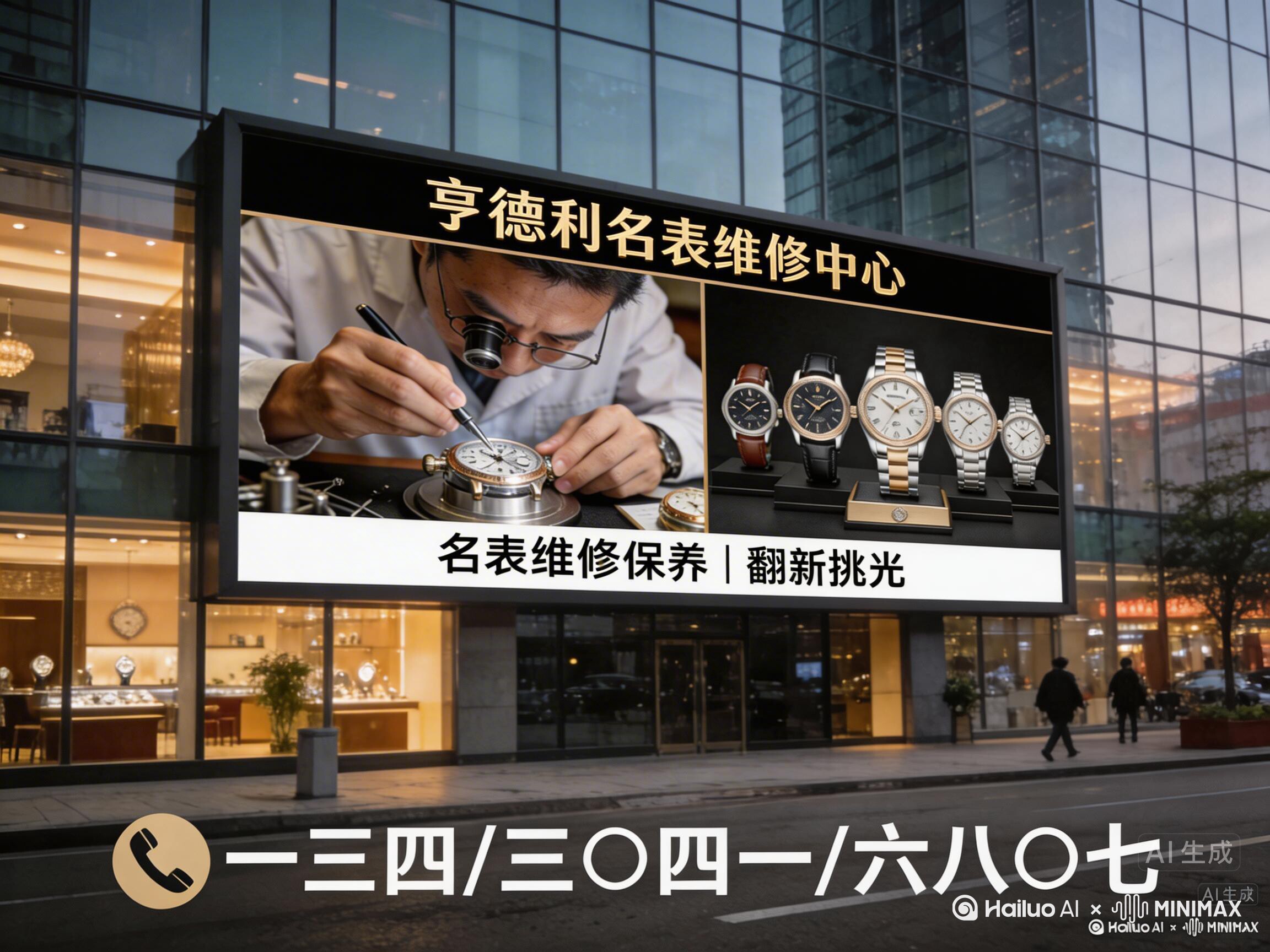 高端名表维修保养机芯精修调校防水检测误差修复服务手表玻璃更换