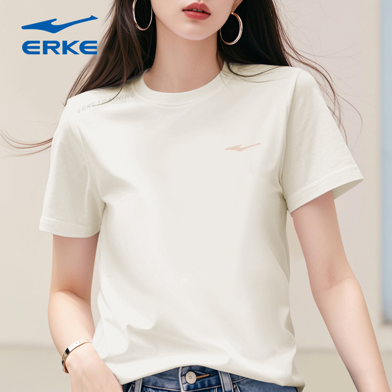 鸿星尔克t恤女休闲运动服女装