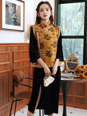 Improved cheongsam jacket jacket spring and autumn young girl can wear Tang suit outside Chinese vest Chinese style