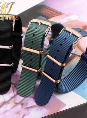 适配DW 精工 海鸥表带 NATO尼龙帆布手表带 男女款 18 20 22 24mm