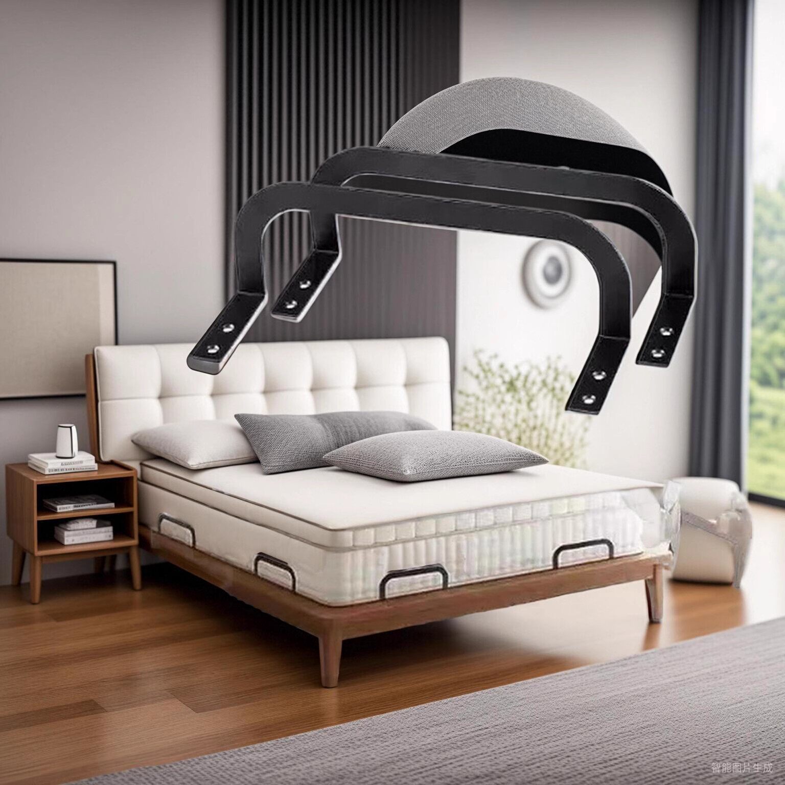 床角床垫固定杆支架床垫防滑床垫稳定器床垫固定器挡板床垫跑位