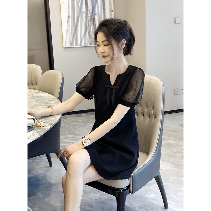 黑色法式赫本风连衣裙女气质小香风洋气高级感爆款夏季2023年新款