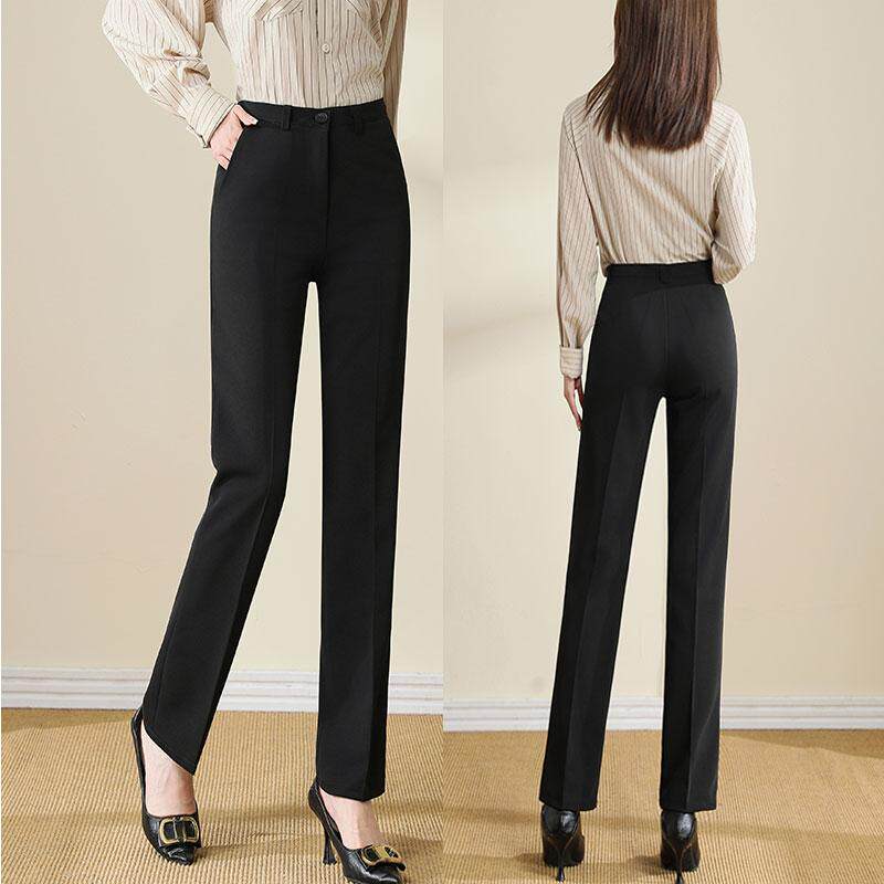 秋季黑色职业西裤女职业裤工作休闲西裤工装裤小个子黑色直筒长裤