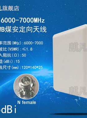 6.5G6-7G煤矿定向天线UWB隧道人员定位MA煤安本安6000-70000M6250-6750M信道5高增益15dbi防水平板定向天线