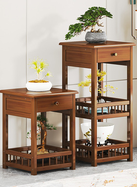 花架子简易室内实木花盆架客厅落地式吊兰架仿古花几中式阳台花架