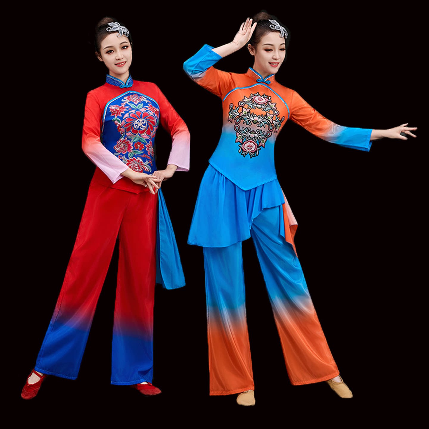 2026新款胶州秧歌服扇子舞广场舞演出服中老年人喜庆腰鼓打鼓服女
