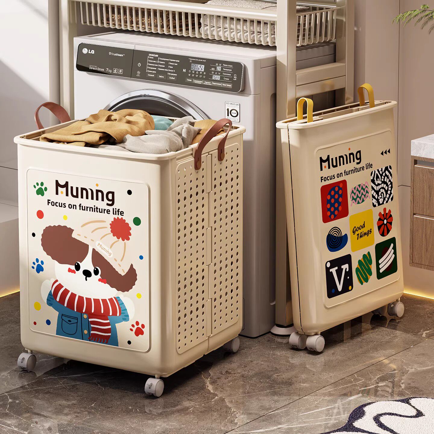 高颜值脏衣篓家用可折叠脏衣服收纳筐大容量卫生间放衣服收纳神器