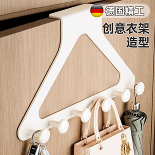 日式门后挂钩加长挂衣架卧室门上挂架免打孔门背式置物收纳衣帽钩