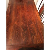 老挝大红酸枝交趾黄檀七件套明式 长形餐桌饭桌茶桌官帽椅红木家具