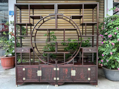 红木博古架实木中式多宝阁大红酸枝交趾黄檀隔断新中式客厅玄关柜