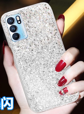 网红爆闪透明滴胶白色适用OPPO RENO6PRO十+手机壳reon5k软壳0pp0新款reno7se高级感reno8女por曲面屏a57 5g
