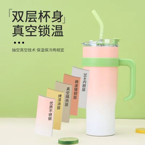 大容量不锈钢保冷保冰吸管杯