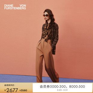 沙漠驼腰部系带长裤 DVF高腰裤 PL3T002 庞特针织