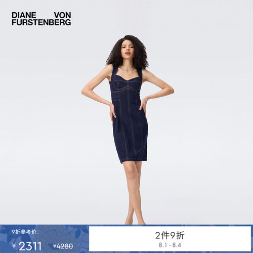 DVF2025新款丹宁蓝连衣裙