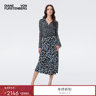 新款 DVF2025秋季 魅影豹猫弹力网纱POLO领上衣BL2T002 弹力网纱