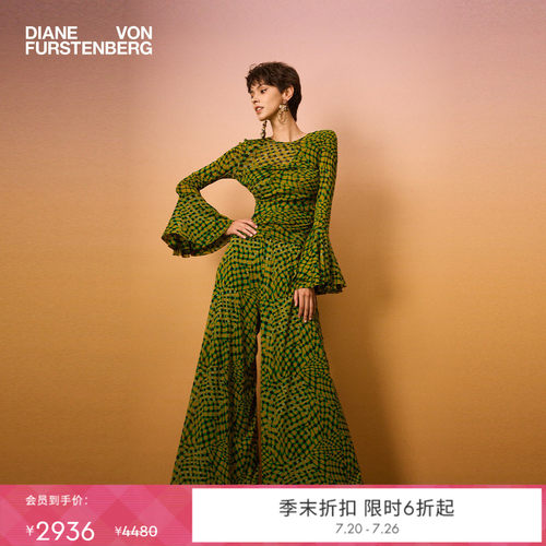 [双面穿]DVF2026春夏新款薄款舒适弹力网纱松弛感阔腿长裤PL4T006