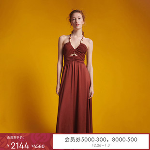 榛果棕波西米亚风度假年会连衣裙DS2S033 DVF女装 博主同款