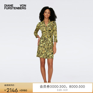 印花哑光针织连衣裙DL1S015 领七分袖 DVF 衬衫