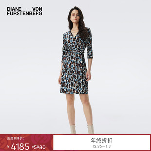 魅影豹猫图案针织桑蚕丝裹身裙DW2T010 DVF2025秋季 100%真丝