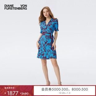 DVF2025新款 裹身裙DW1T011 度假植物印花短袖