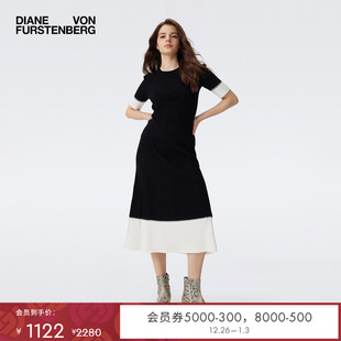 DVF2025新款 黑白拼色罗纹针织上衣WS4S003