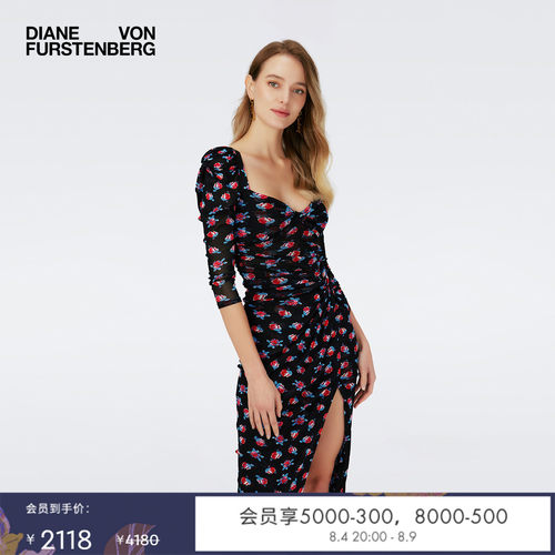 DVF波点命运玫瑰连衣裙