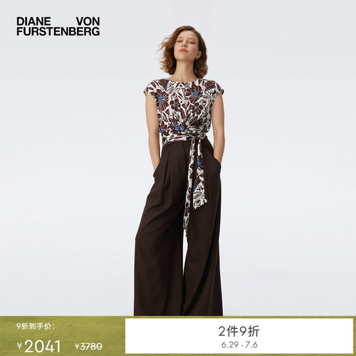DVF2025新款可可棕裤子