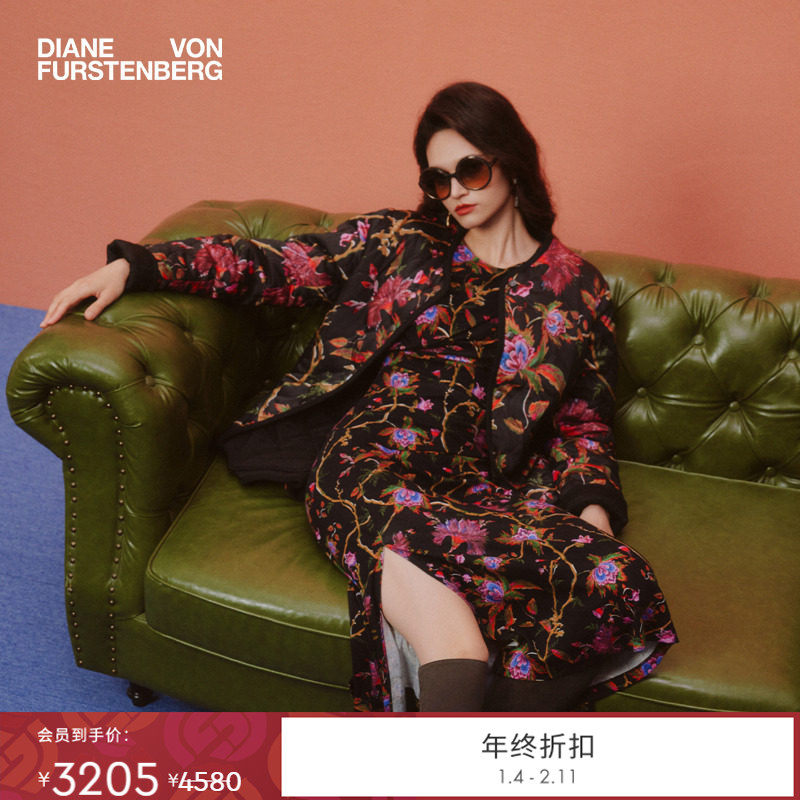 [天丝羊毛]DVF2025秋冬新款神秘花园天丝羊毛长袖连衣裙DL3T002,女装/女士精品,连衣裙,淘宝优惠券,粉丝福利购,淘宝优惠卷