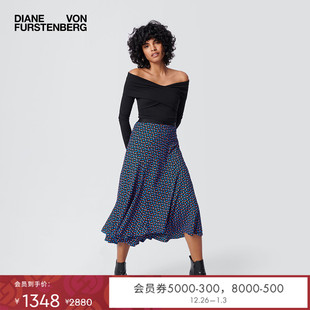 性感上衣BL4Q016 黑色长袖 DVF 一字肩打底衫