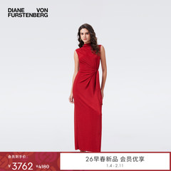 [重工金属针织]DVF2026早春新款鎏金红轻礼服裹身裙DW4T006