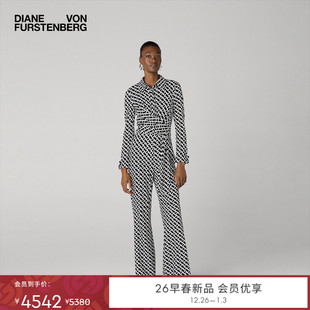 DVF2026早春度假系列黑白锁链海文针织连身裤 PJ4T001
