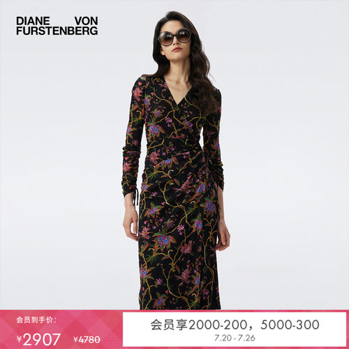 DVF神秘花园图案裹身裙