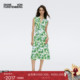 海岛度假 DVF度假V领茶歇印花连衣裙DS1S031