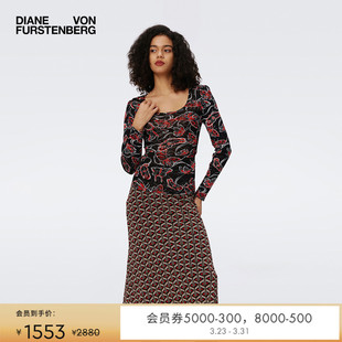 双面印花圆领上衣BL3S004 DVF打底衫 双面穿