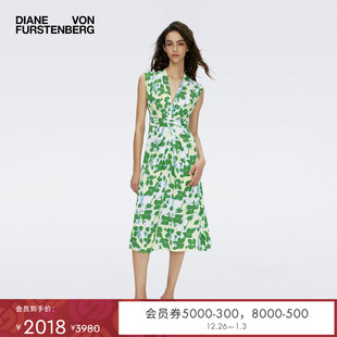 DVF度假V领茶歇印花连衣裙DS1S031