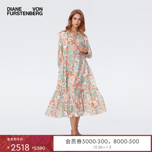 DVF浪漫夏花图案度假中长款 连衣裙DL2S018