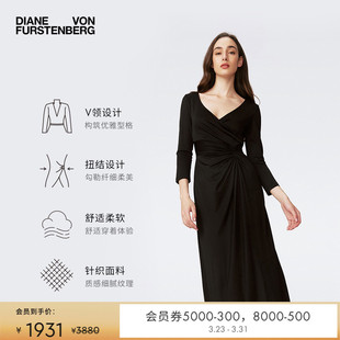 中长款 黑色长袖 DVF经典 裹身连衣裙DW4S013 小黑裙