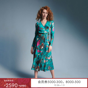 优雅裹身度假收腰连衣裙DW2S015 DVF 双面穿