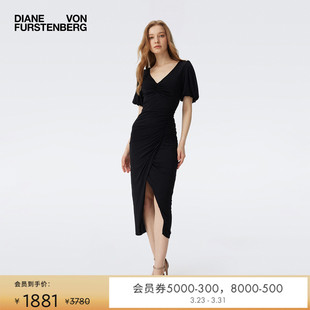 连衣裙DS1T005 DVF曜石黑度假短袖 博主同款