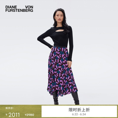 DVF经典黑圆领打底衫针织衫