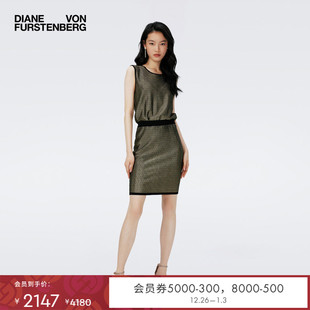 DVF 度假针织轻礼服连衣裙DK4R006 圆领短款
